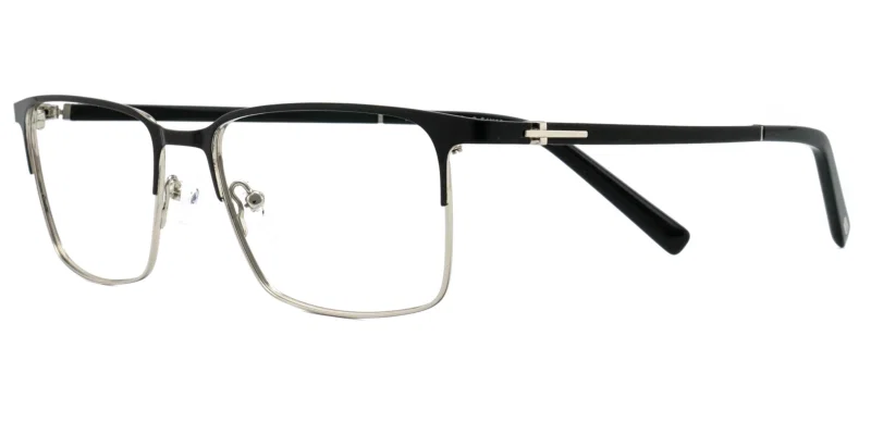Ramă de ochelari YP 4422 c2 Prime pentru bărbați, negru și argintiu, vedere frontală