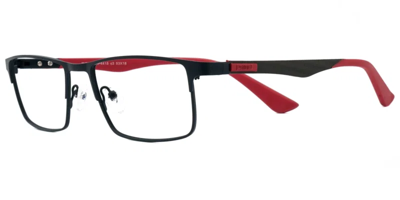 Rame MP 4415 c3 Prime pentru bărbați, metalice, full rim, negru și roșu
