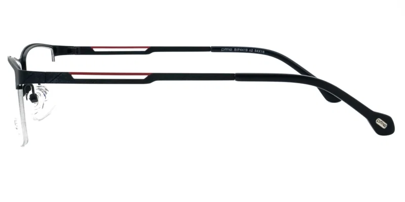 Detaliu ramă BIP 4419 c2 Prime, model semiramă negru-roșu