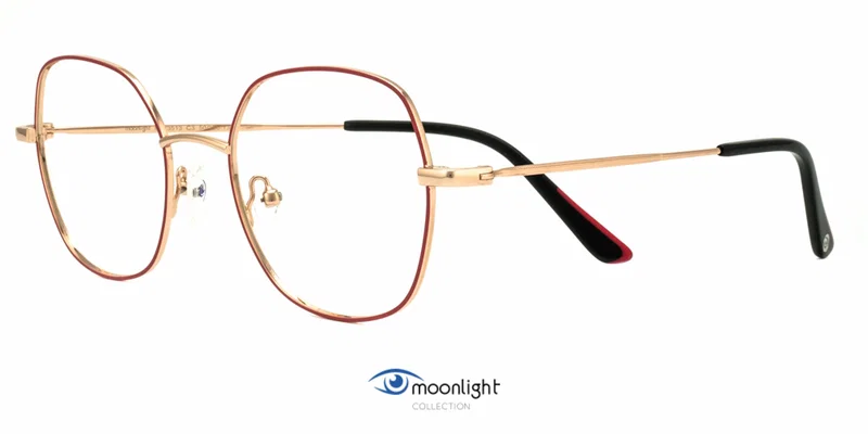 Ramă de ochelari BIM 3513 c3 Moonlight, auriu și roșu, vedere frontală