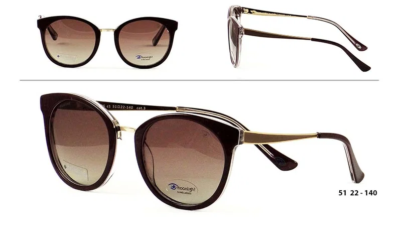 Ochelari de soare pentru femei RM 9906 c1 Moonlight cu ramă maro