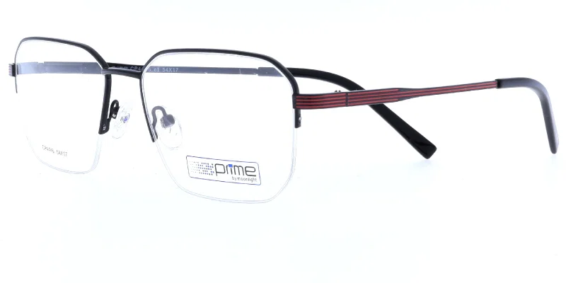 Ramă CP 4446 c1 Prime metalică pentru bărbați, negru-roșu
