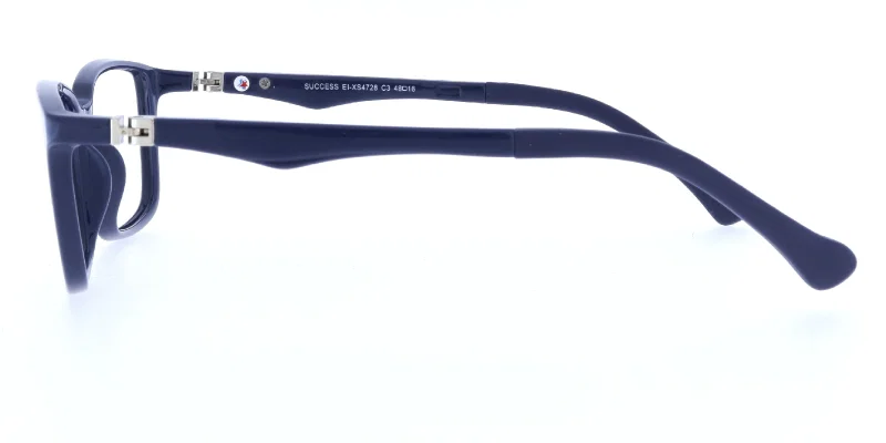 Detaliu ramă ochelari copii bleumarin cu finisaj lucios