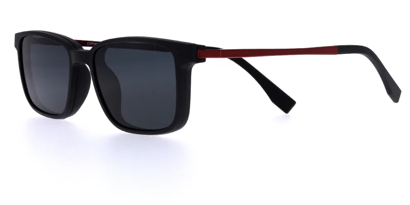 Rame CS XP 4454 c1 Prime clip-on pentru bărbați, negre cu roșu
