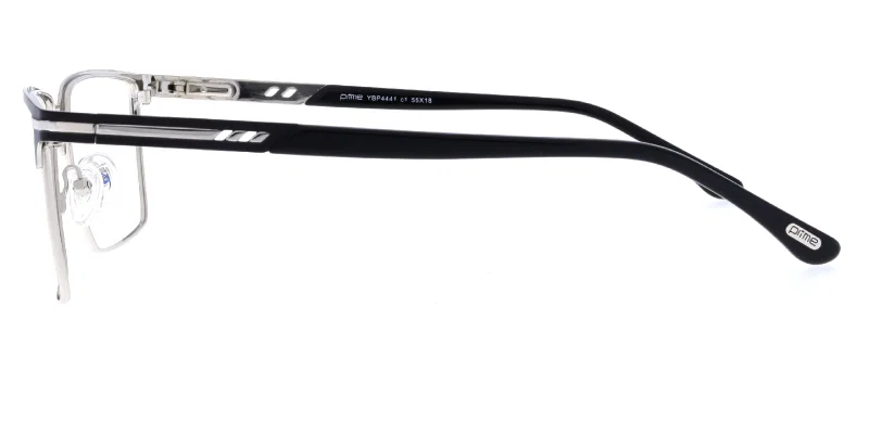 Detaliu ramă metalică YBP 4441 c1 Prime în negru și argintiu