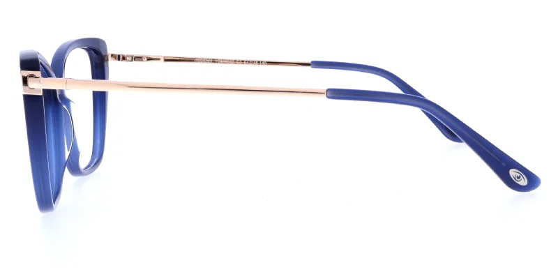 Detaliu ramă de ochelari Moonlight YSM 4832 c3, culori auriu și bleumarin