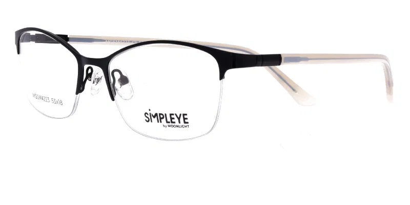 Rame MGSM 4223 c1 Simpleye metalice cu semi-ramă, negru și alb