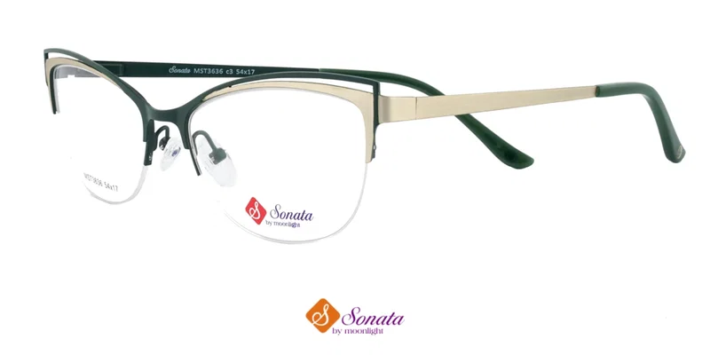 Rama de ochelari BIST 3636 c3 Sonata, metalică, auriu și verde