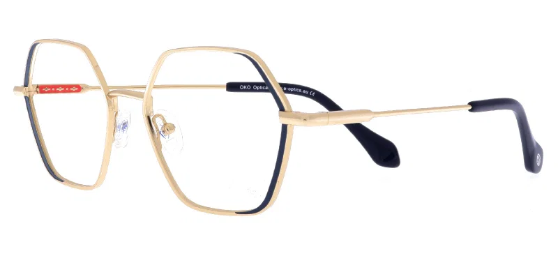 Ramă de ochelari Moonlight YM 4811 c3 auriu și bleumarin, vedere frontală