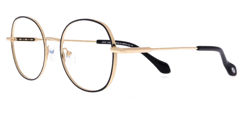Ramă de ochelari pentru femei Moonlight YM 4812 c1, negru și auriu, vedere frontală
