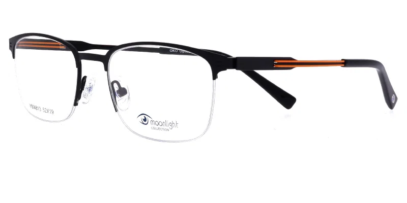 Ramă de ochelari pentru bărbați YM 4813 c3 Moonlight, negru și portocaliu