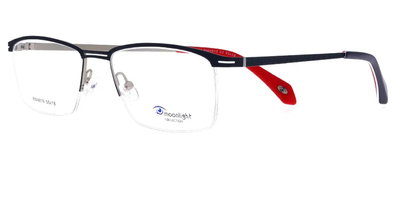 Ramă RM 4819 c2 Moonlight metalică, bleumarin și roșu, vedere frontală