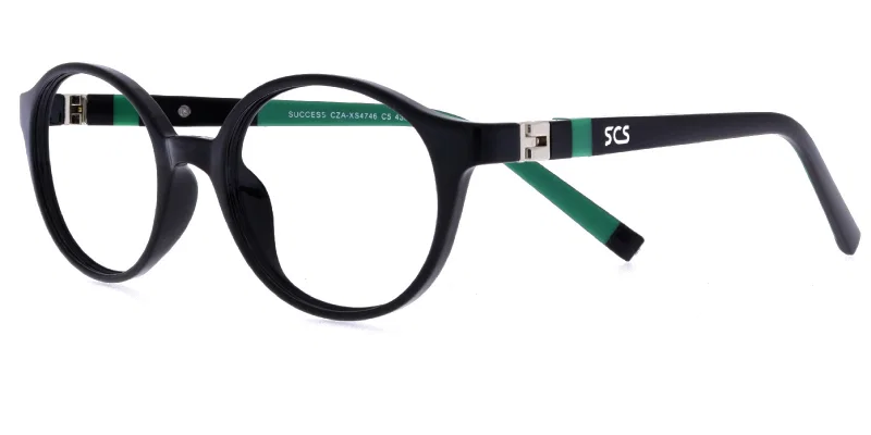 Ramă de ochelari pentru copii CZA XS 4746 c5 Success, negru și verde