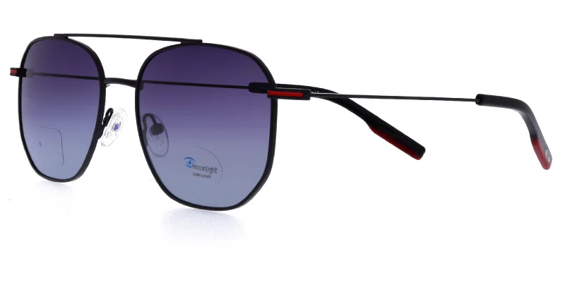 Ochelari de soare pentru bărbați RM 4201 c1 Moonlight, negri cu roșu