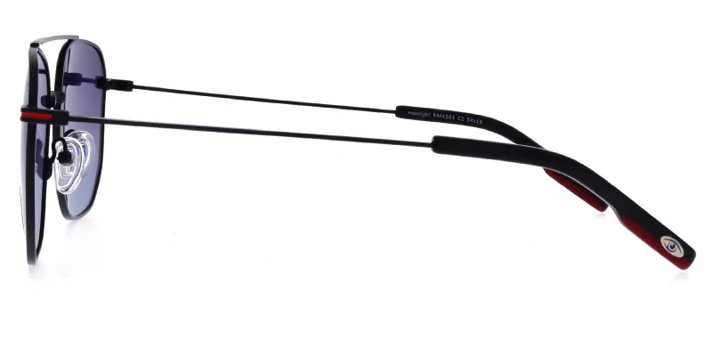 Ochelari de soare Moonlight RM 4201 c1, detaliu ramă neagră și roșie
