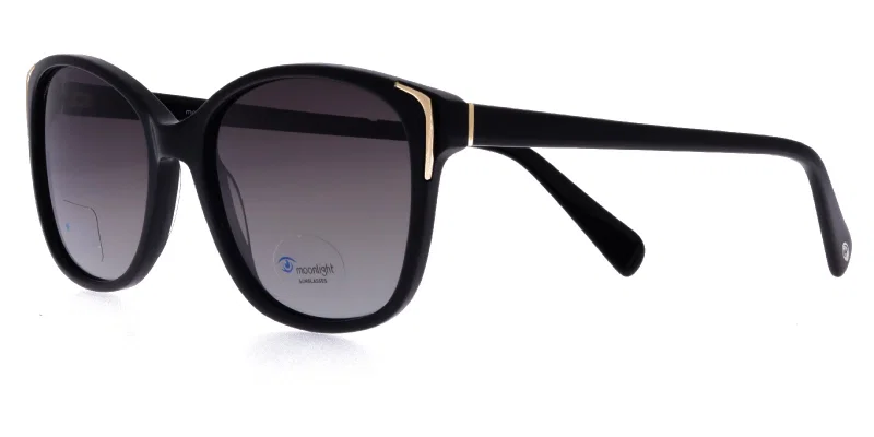 Ochelari de soare damă RM 4202 c1 Moonlight, ramă neagră cu detalii aurii