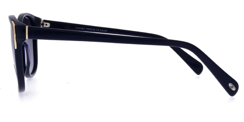 Detaliu ochelari de soare Moonlight RM 4202 c3, culori auriu și bleumarin
