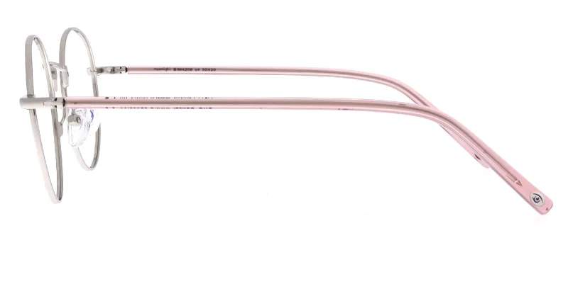 Detaliu ramă metalică BIM 4208 c4 Moonlight în nuanțe rose și argintiu