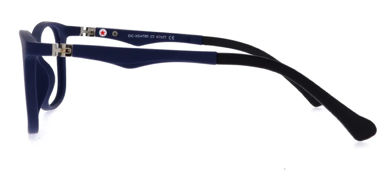 Detaliu ramă ochelari copii DC XS 4781 c1 Success, finisaj mat bleumarin