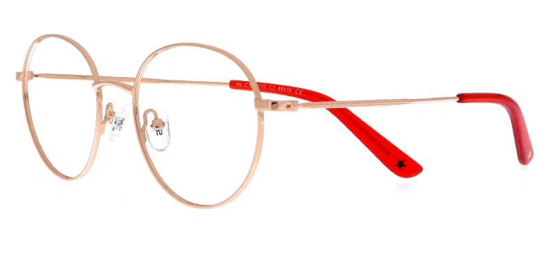 Rame de ochelari pentru copii HL CYS 4770 c3 Success, metalice, auriu și roșu