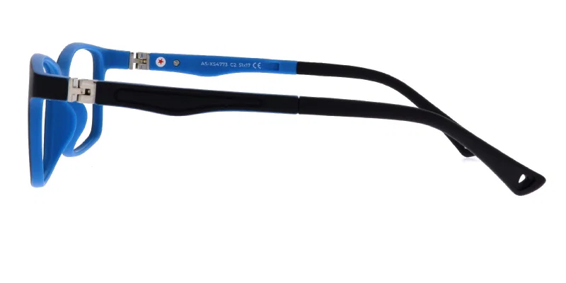 Detaliu rame ochelari copii AS XS 4773 c2 Success, plastic, negru și albastru