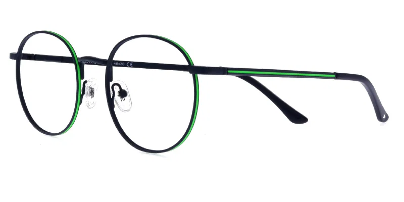 Ramă de ochelari pentru copii YS 4764 c5 Success, negru și verde, vedere frontală