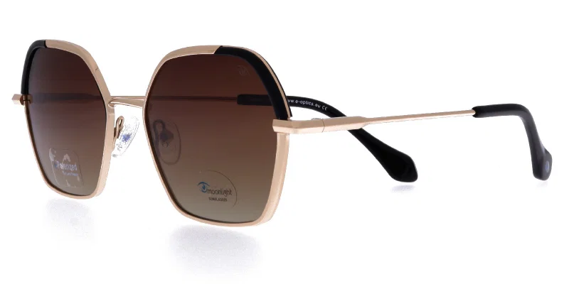Ochelari de soare pentru femei YM 4207 c1 Moonlight cu ramă metalică neagră și aurie