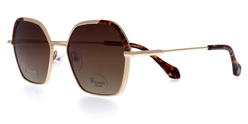 Ochelari de soare damă YM 4207 c2 Moonlight cu ramă maro și auriu