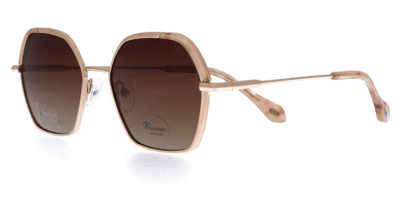 Ochelari de soare damă YM 4207 c3 Moonlight cu ramă beige și auriu