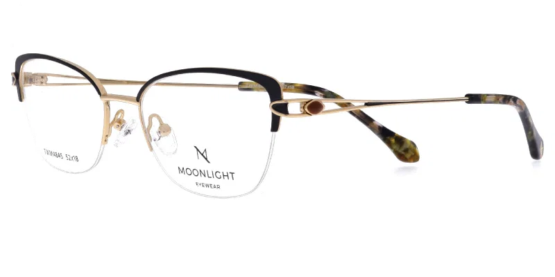 Ramă de ochelari TWM 4845 c2 Moonlight în negru și auriu, vedere frontală