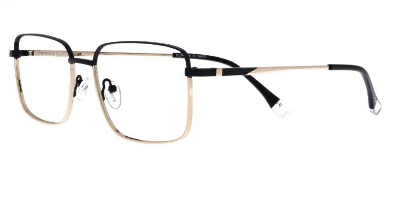 Ramă de ochelari GLP 4470 c1 Prime, negru și auriu, vedere frontală