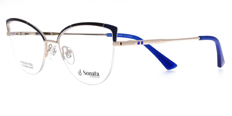 Ramă de ochelari GLST 4669 c2 Sonata auriu și bleumarin, vedere frontală