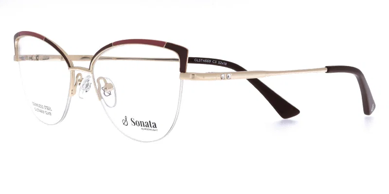 Ochelari de vedere GLST 4669 c3 Sonata cu ramă metalică maro și auriu
