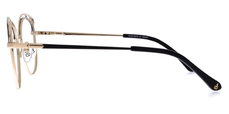 Detaliu rame ochelari GLST 4670 c1 Sonata, combinație negru-auriu