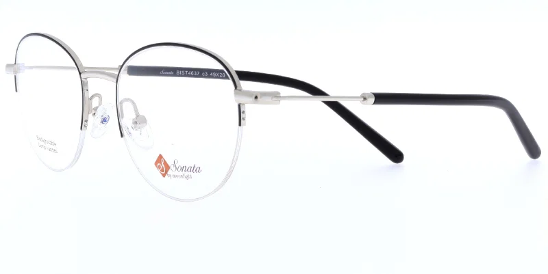 Ramă de ochelari BIST 4637 c3 Sonata pentru femei, metalică, negru și argintiu