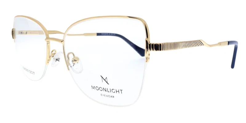 Ramă de ochelari YBM 5818 c3 Moonlight în auriu și bleumarin, vedere frontală