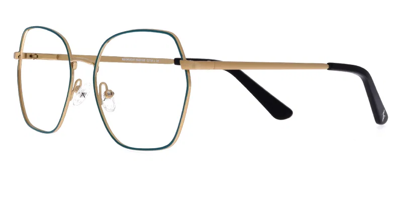 Rame de ochelari MN 0108 c3 Moonlight aurii și verzi, vedere frontală