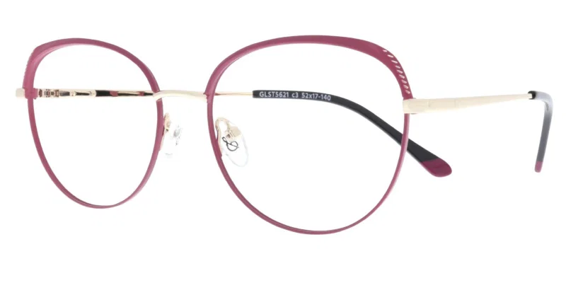 Rame metalice pentru femei GLST 5621 c3 Sonata, claret și auriu