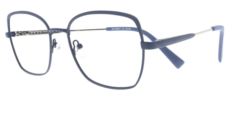 Ramă de ochelari BIM 5817 c3 Moonlight bleumarin și argintie