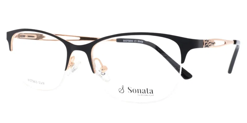 BIST 5610 c1 Sonata ramă de ochelari metalică negru și auriu