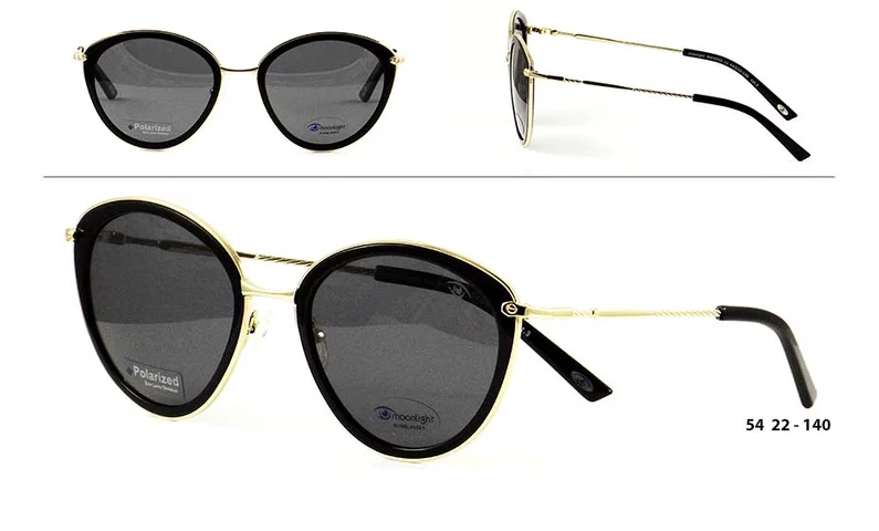 Ochelari de soare RM 9905 c1 Moonlight cu ramă neagră și detalii aurii