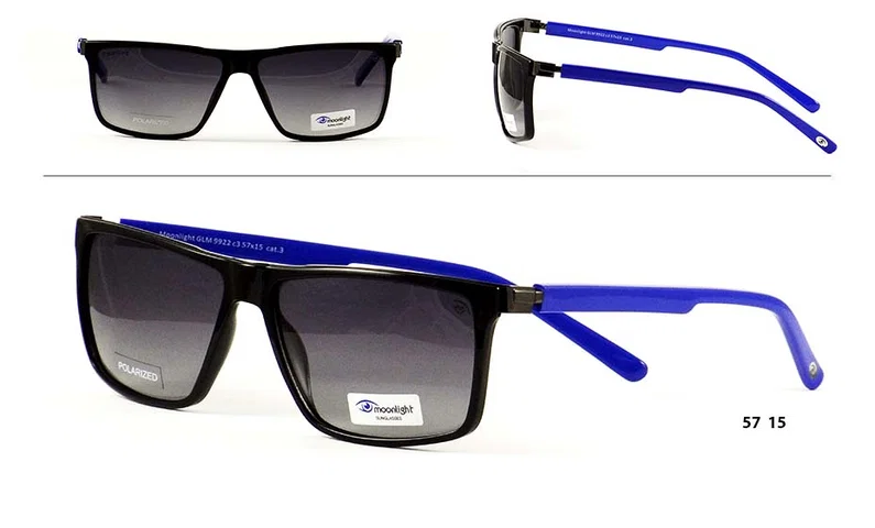Ochelari de soare bărbătești GLM 9922 c3 Moonlight, ramă neagră și albastru marin