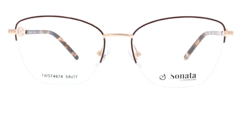 Ramă de ochelari TWST 4674 c2 Sonata pentru femei, montură metalică semi-ramă