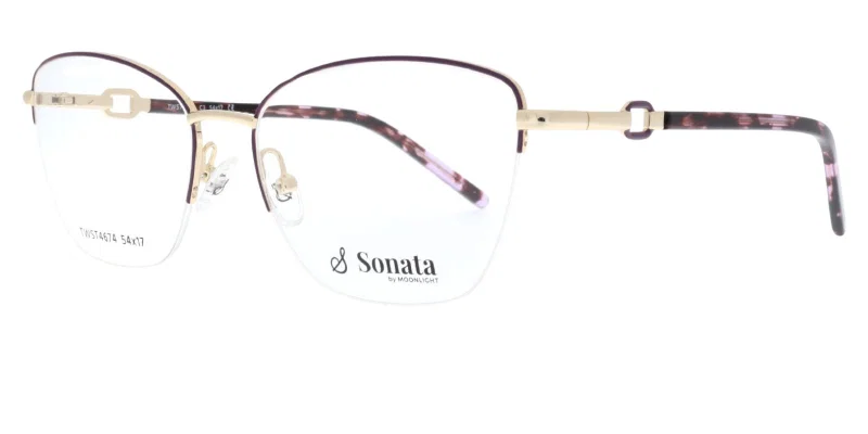 Ramă de ochelari TWST 4674 c3 Sonata pentru femei, auriu și violet