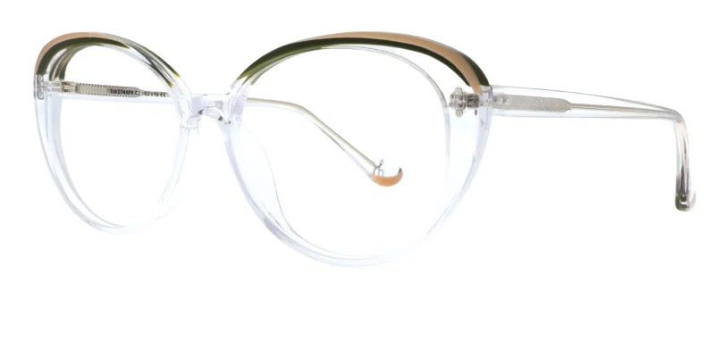 Ramă de ochelari TWST 4679 c2 Sonata verde și transparentă, vedere frontală