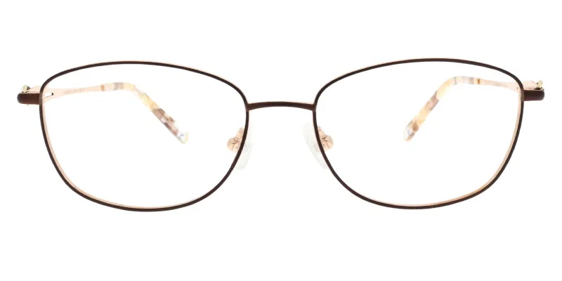 Ramă de ochelari TYM 5829 c2 Moonlight din titan, detaliu montură maro