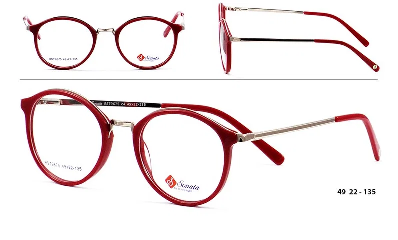 Rame de ochelari RST 9675 c4 Sonata pentru femei, bordo și auriu