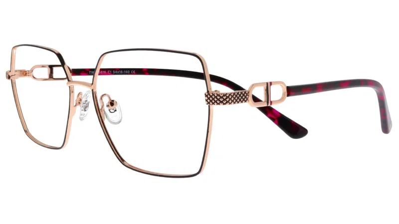 Rame de ochelari TWST 5616 c1 Sonata, ramă metalică negru auriu roșu