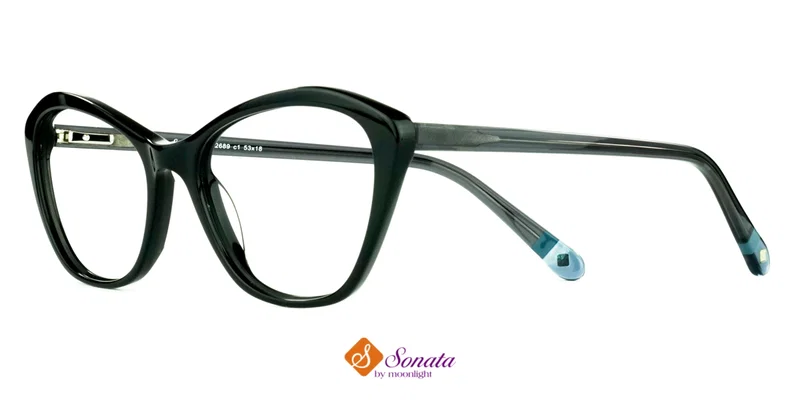 Ramă de ochelari TWST 2689 c1 Sonata în negru și albastru – vedere frontală
