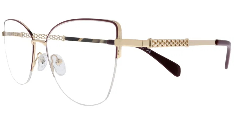 Ramă de ochelari GLST 5646 c2 Sonata, metal, bordo și auriu